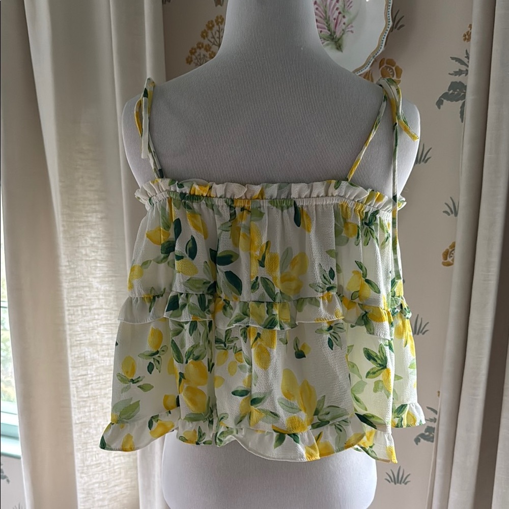 Lemon Print Ruffle Top - Picture 3 of 3